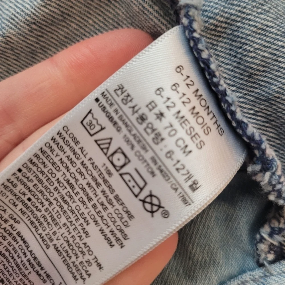 Gap Baby Denim Patch Button Front Jean Dress Size 6-12 Months - Picture 5 of 5